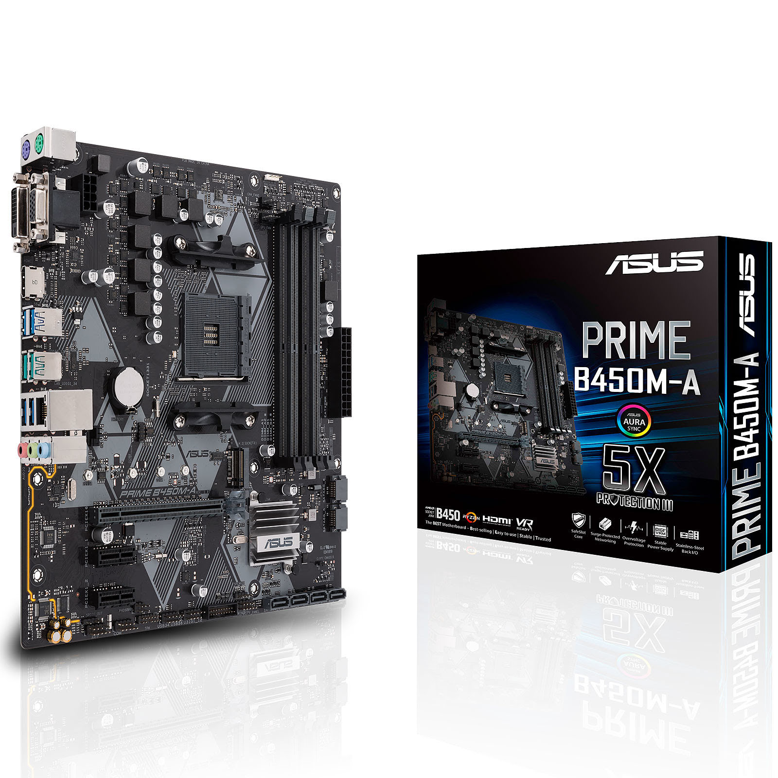 Asus PRIME B450M-A Micro-ATX  - Carte mère Asus - grosbill.com - 0