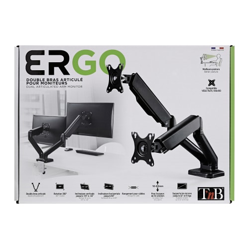 Support de bureau articulé 2 écrans - Accessoire écran T'nB - 2