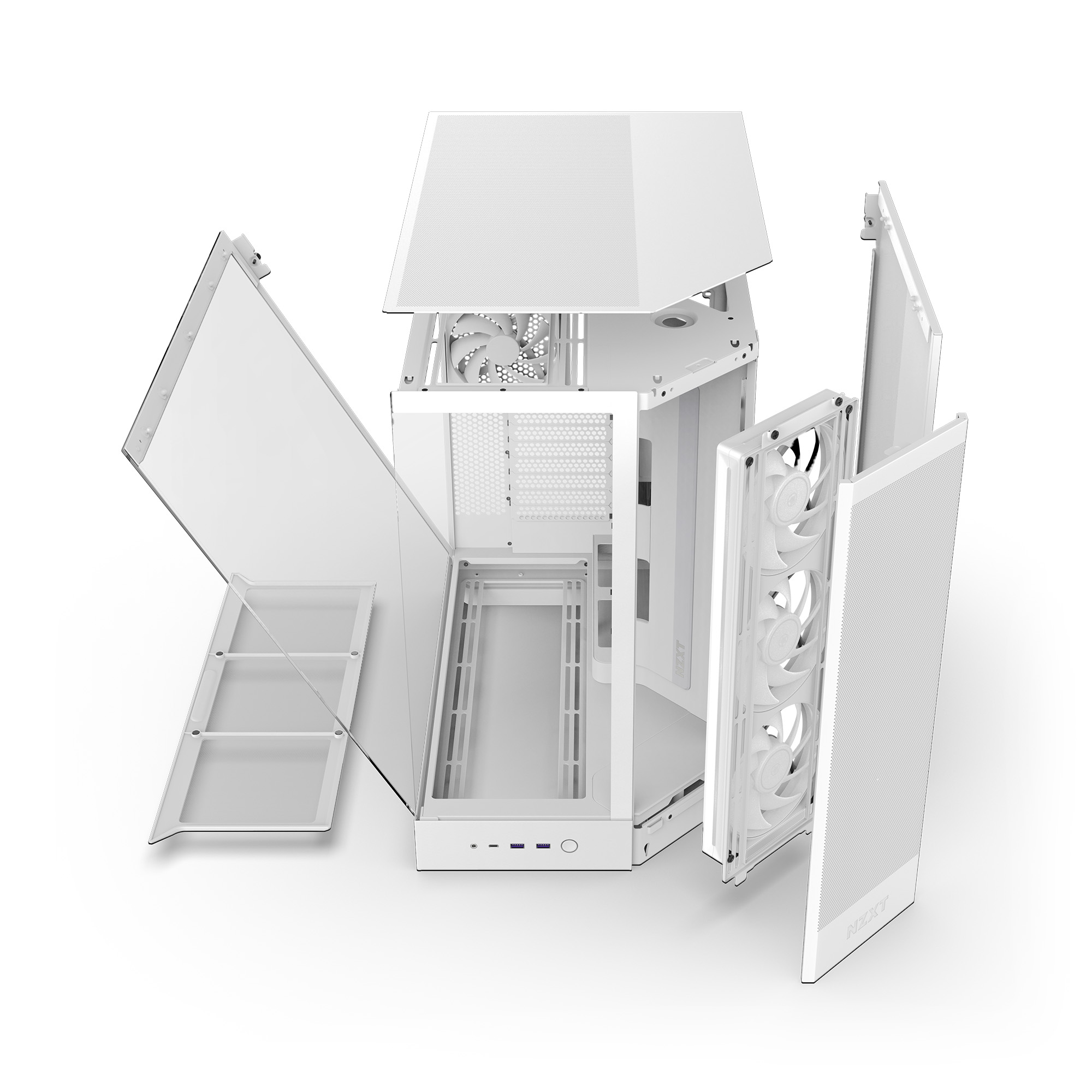 NZXT H9 Flow RGB Blanc Blanc - Boîtier PC NZXT - grosbill.com - 4