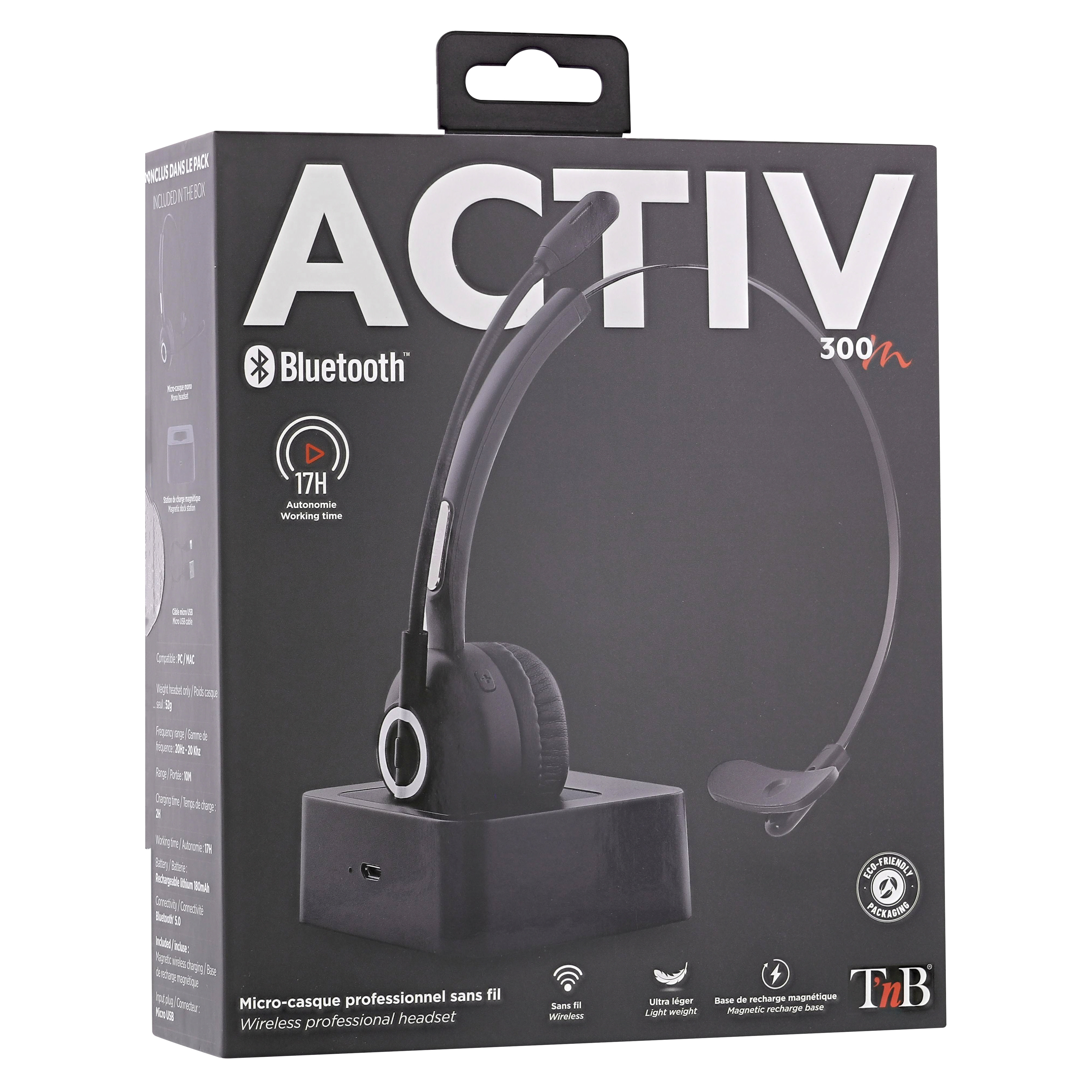 T'nB Activ 300M Mono Noir - Micro-casque - grosbill.com - 1