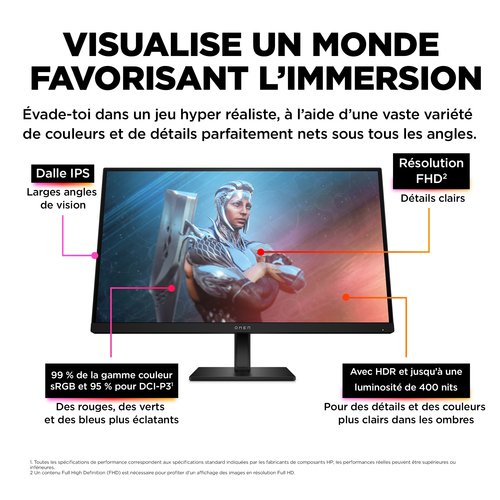 OMEN 27 FHD 165Hz Gaming Mon EMEA-INTL E - Achat / Vente sur grosbill.com - 20