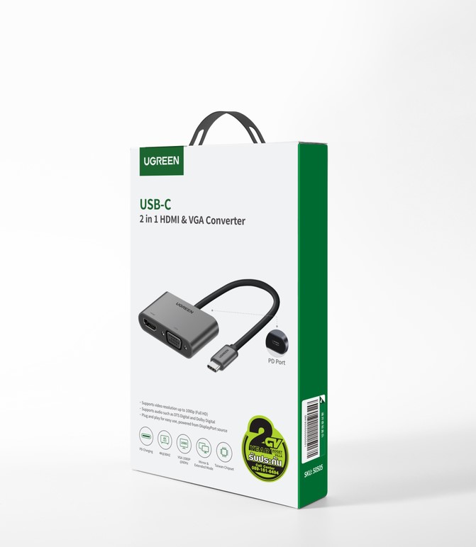 Adaptateur USB-C/HDMI 1.4+VGA+USB 3.0 - 0.25m - 1