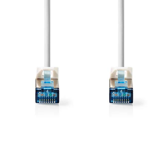 Câble RJ45 Cat6a S/FTP - 2m - Blanc - Connectique réseau - 1