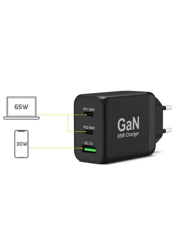 POWER SUPPLY 65 W - TYPE C GaN - EU - Accessoire PC portable Port - 4