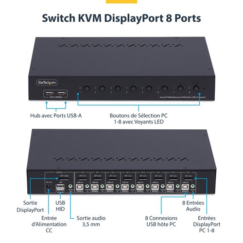 COMMUTATEUR KVM DISPLAYPORT 8 - Achat / Vente sur grosbill.com - 5
