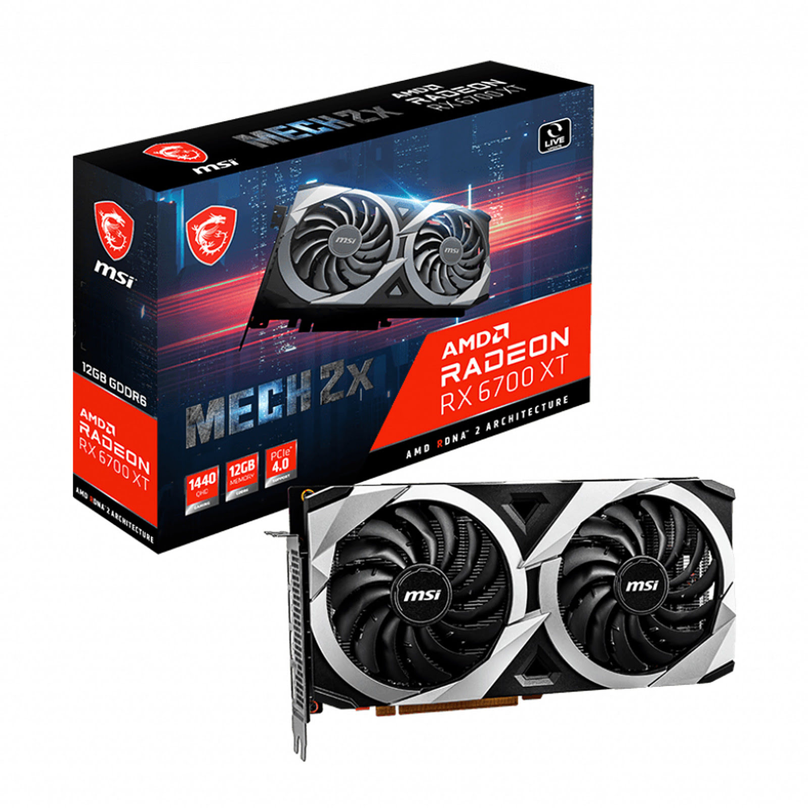MSI RX 6700 XT MECH 2X 12G  - Carte graphique MSI - grosbill.com - 0