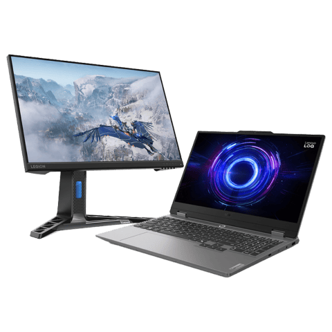 PC portable Lenovo LOQ 15.6" FHD i7-14700HX RTX 5060 16Go 512Go W11 + Legion 23,8" FHD 180Hz IPS Grosbill