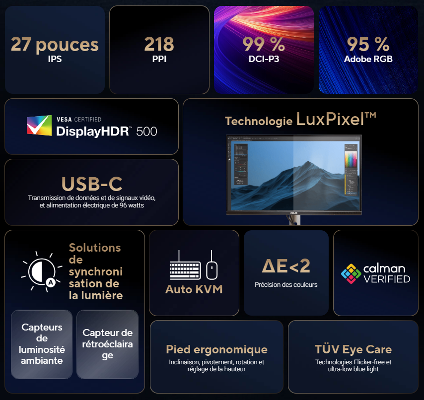Asus 27 pouces  90LM0AL0-B01K70 - Ecran PC Asus - grosbill.com - 7