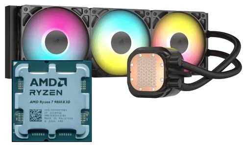Ryzen 7 9800X3D tray + NAUTILUS 360 ARGB Noir - grosbill.com - 0