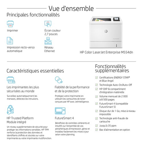 LASERJET COLOR M554DN (7ZU81A) - Achat / Vente sur grosbill.com - 15