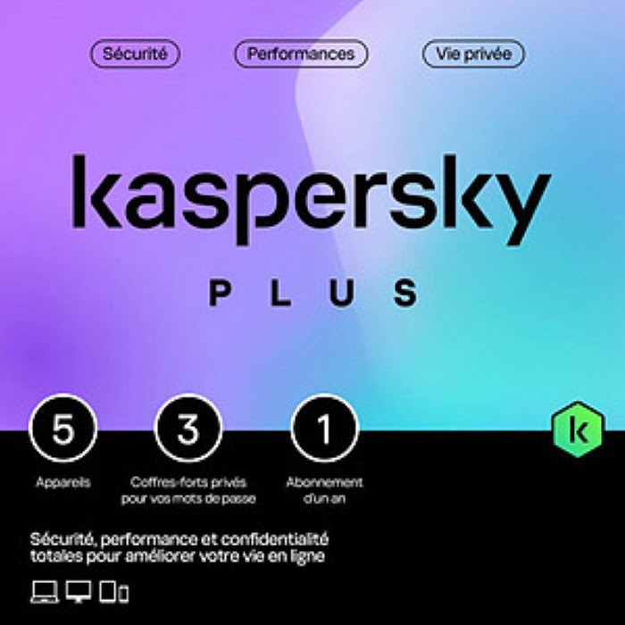 Kaspersky Antivirus Plus Boîte - 1 An / 5 PC - Logiciel sécurité - 0