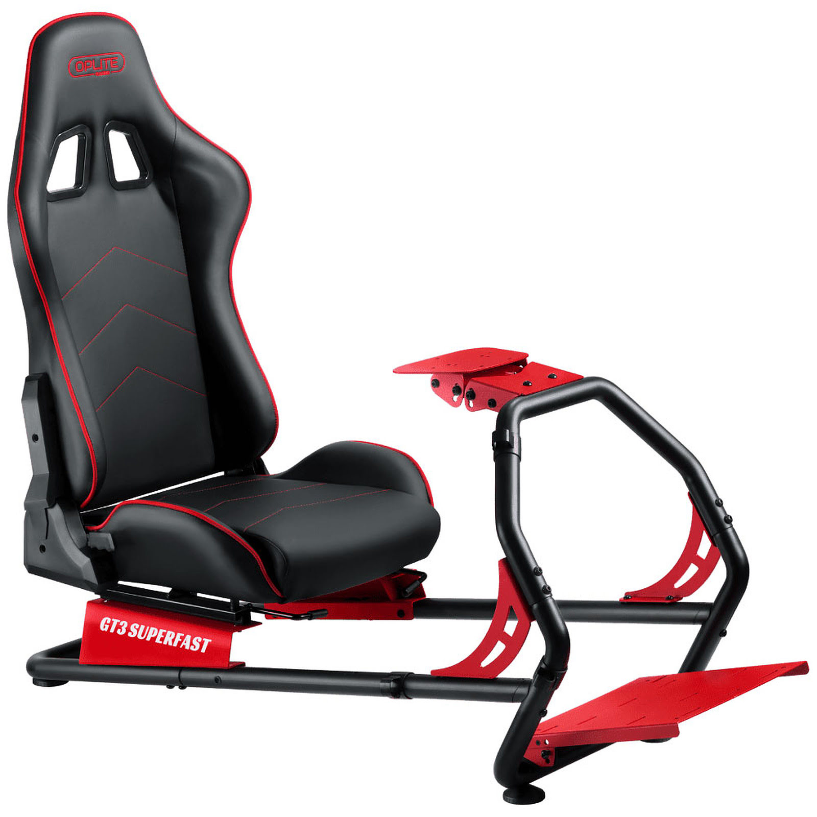 OPLite GT3 Cockpit SIMRACING Superfast Noir/Rouge - Siège PC Gamer - 0