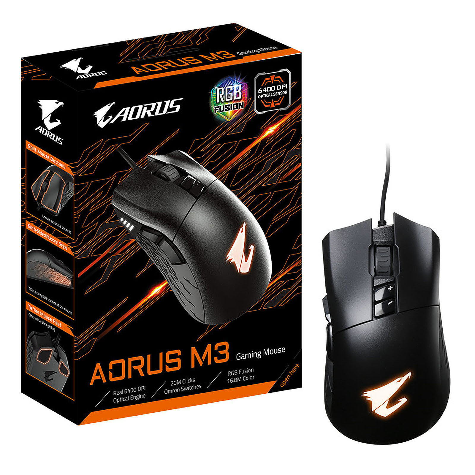 image produit Gigabyte Aorus M3 - Noir/RGB/Filaire-Seconde Vie-Bon Etat Grosbill