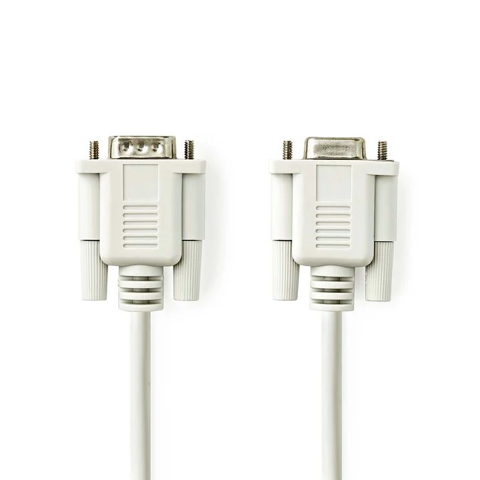 Câble D-Sub 9 mâle/femelle - 5m - Blanc - Connectique PC - 2