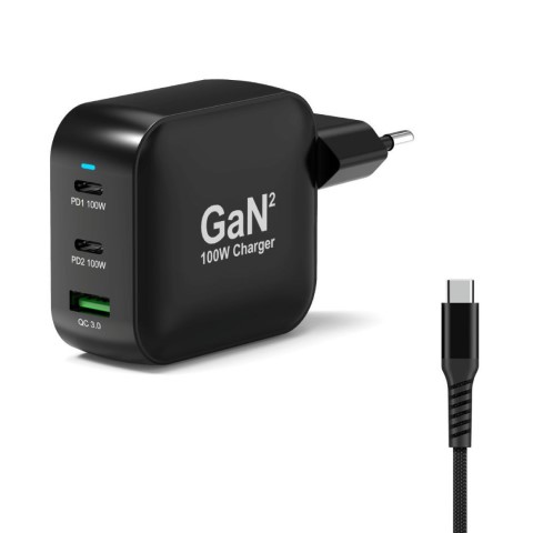 Port Chargeur mural 100W GaN 3 ports + Câble USB-C - 2m (902100PEU) - Achat / Vente Chargeur sur grosbill.com - 0