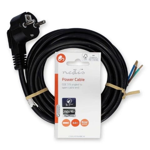 Câble alimention prise de terre mâle - Open - 3m - Connectique PC - 0