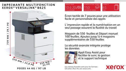 VERSALINK B625 A4 61PPM DUPLEX - Achat / Vente sur grosbill.com - 4