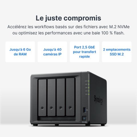 Synology DS425+ - 4 Baies  - Serveur NAS Synology - grosbill.com - 3