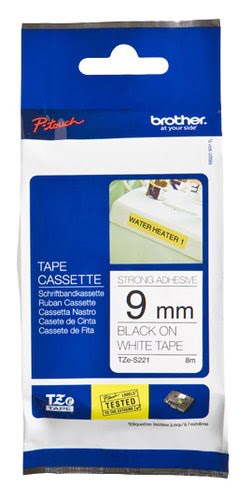 Brother Tape/9mm black on white f P-Touch TZE