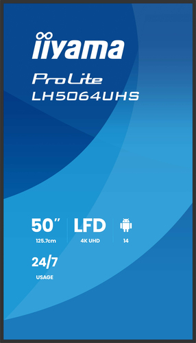 Iiyama LH5564UHS-B1AG - 55" 4K VA 6.5ms Android 14 OS iiShare Wifi (LH5564UHS-B1AG) - Achat / Vente Affichage dynamique sur grosbill.com - 1
