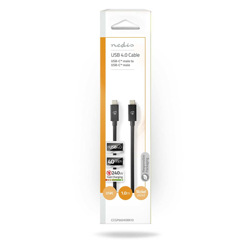 Câble USB-C 4.0 Mâle/Mâle 240W/8K60Hz - 1m Noir  - Connectique PC - 2