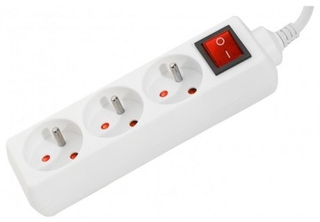  Multiprises Blanche 3 prises + interrupteur - 4,00m 