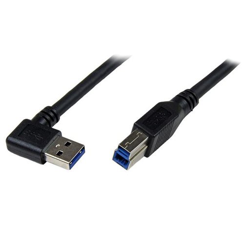 1m Black USB 3 Cable Right Angle A to B - Achat / Vente sur grosbill.com - 0