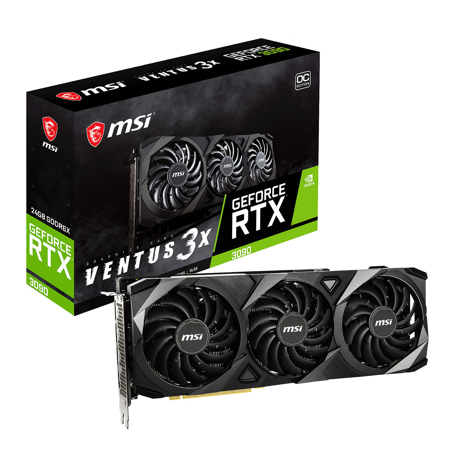 MSI RTX 3090 VENTUS 3X 24G OC LHR  - Carte graphique MSI - 0