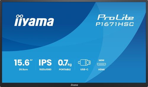 Iiyama 15 pouces  P1671HSC-B1 - Ecran PC Iiyama - grosbill.com - 1