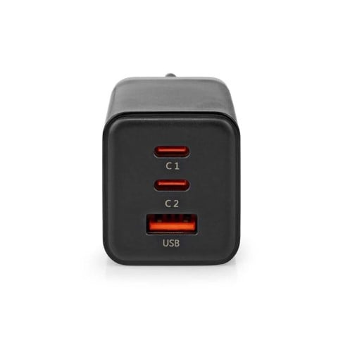 Nedis Chargeur GaN Power Delivery 65W - 3 ports - Noir (WCGPD65W100BK) - Achat / Vente Chargeur sur grosbill.com - 1