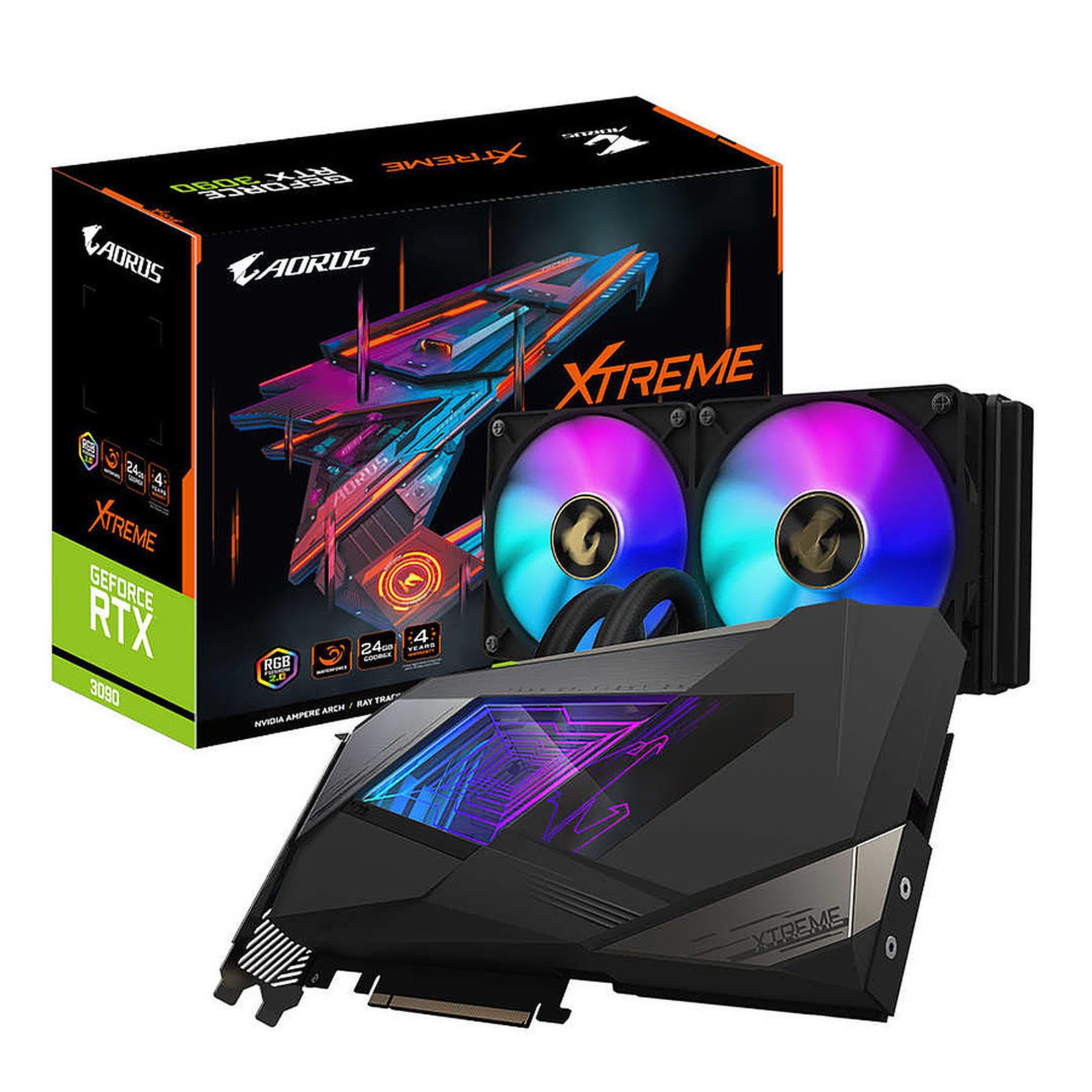 Gigabyte AORUS RTX 3090 XTREME WATERFORCE LHR - Carte graphique - 0