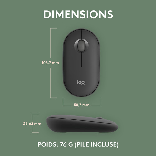 Logitech PEBBLE M350S Graphite - Souris PC Logitech - grosbill.com - 8