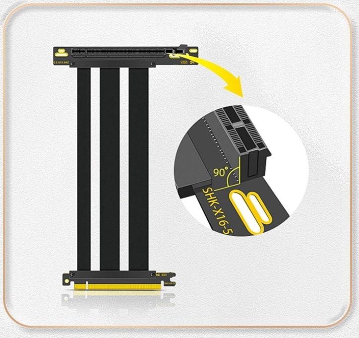 Compatible Riser 5.0 X16 - Blanc - 30cm  (PCI-E 5.0 x16) - Achat / Vente Accessoire carte graphique sur grosbill.com - 1