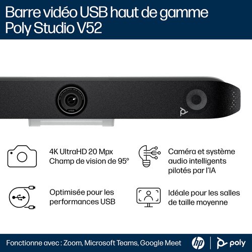 POLY STUDIO V52 USB VIDEO BAR - Achat / Vente sur grosbill.com - 5