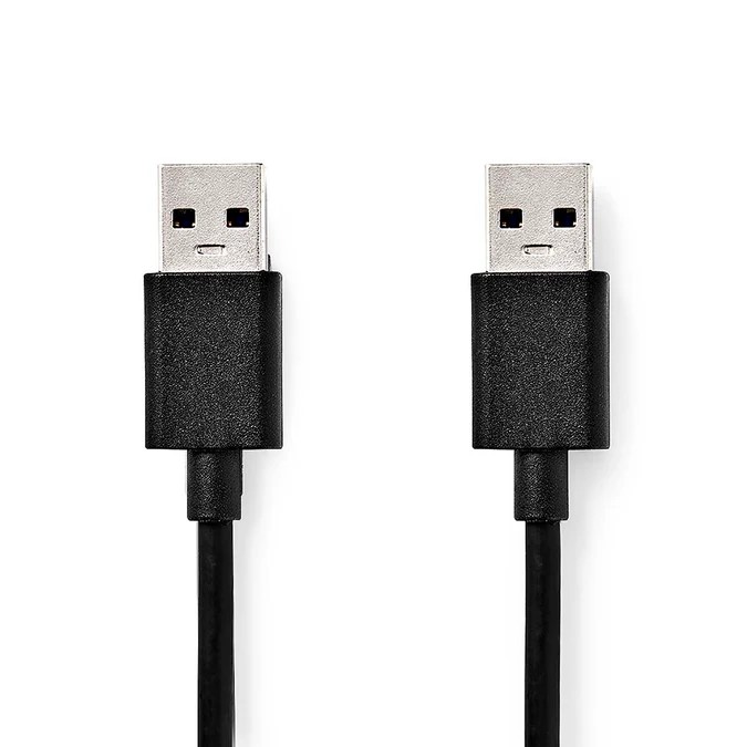 Câble USB-A mâle/mâle - 2m - Noir - Connectique PC - grosbill.com - 0