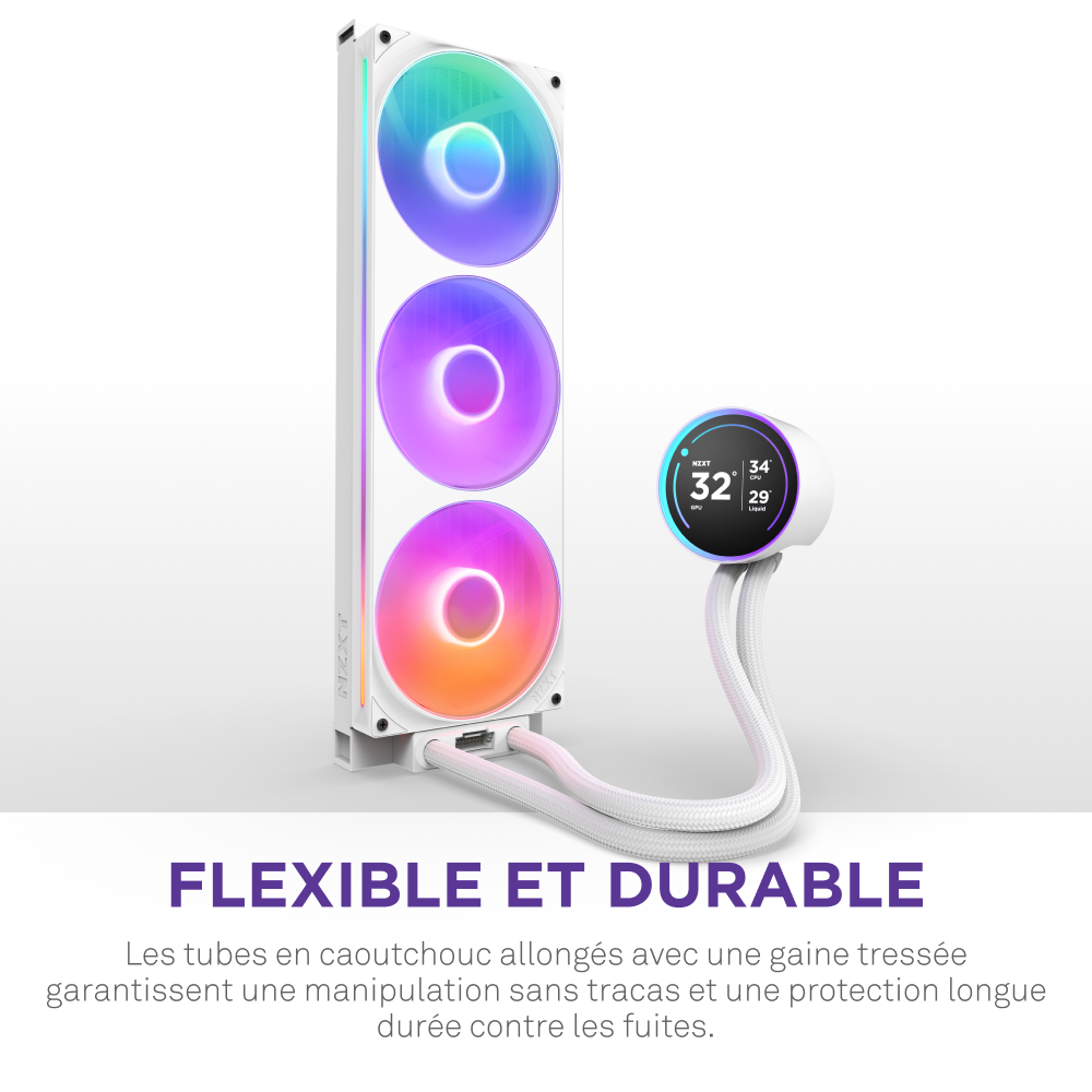 NZXT Kraken Elite 420 RGB V2 - 420mm - Blanc - Watercooling NZXT - 11