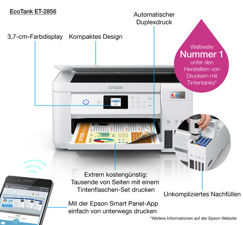 Imprimante multifonction Epson EcoTank ET-2856 - grosbill.com - 26