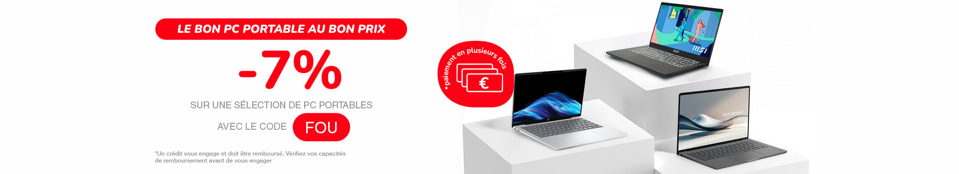 Code promo PC Portables -7%