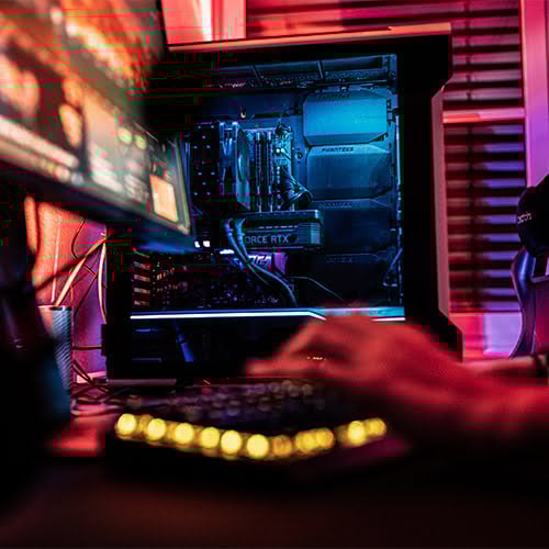 PC gamer avec setup RGB