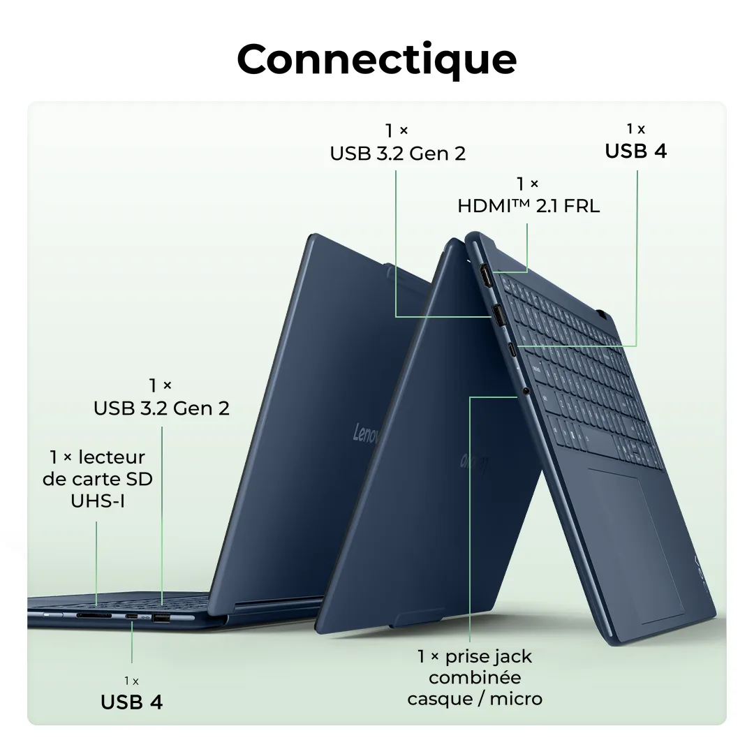 Lenovo Yoga 9 2-in-1 16N1X11 - 16" 2.8K OLED 120Hz RTX Spark N1X PRO 650 32Go 1To W11, vue 4