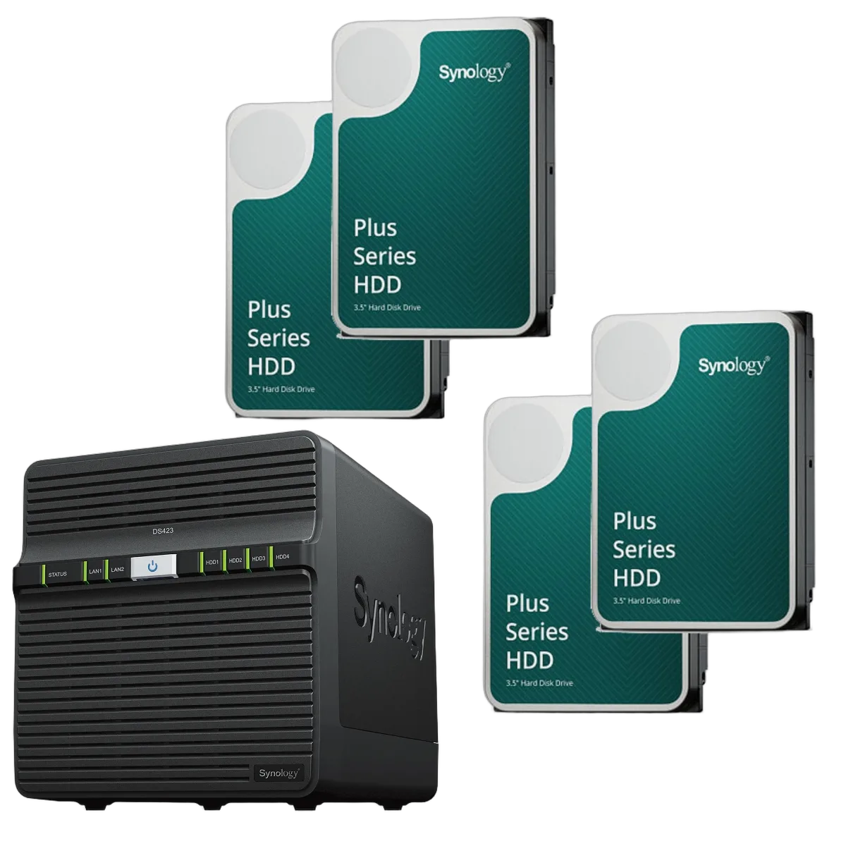 Synology DS423 - 4 Baies avec 4 disques de 6To — vue 1