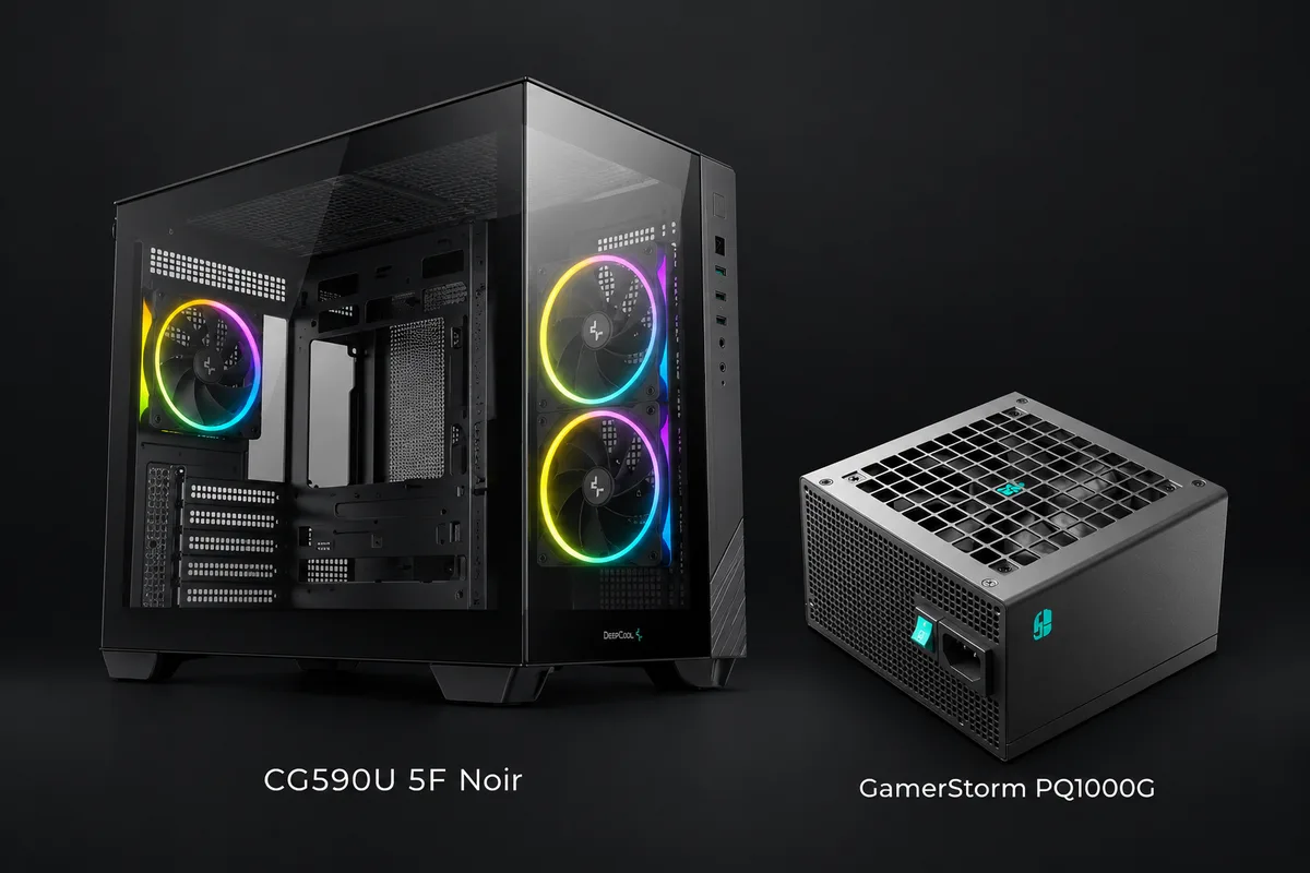 Deepcool CG330 3F + GamerStorm PF500X-HD, vue 1