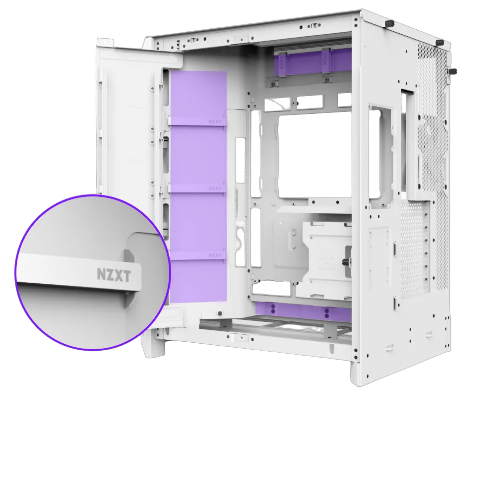 NZXT H9 Flow RGB Blanc - MT/Sans Alim/E-ATX — vue 13