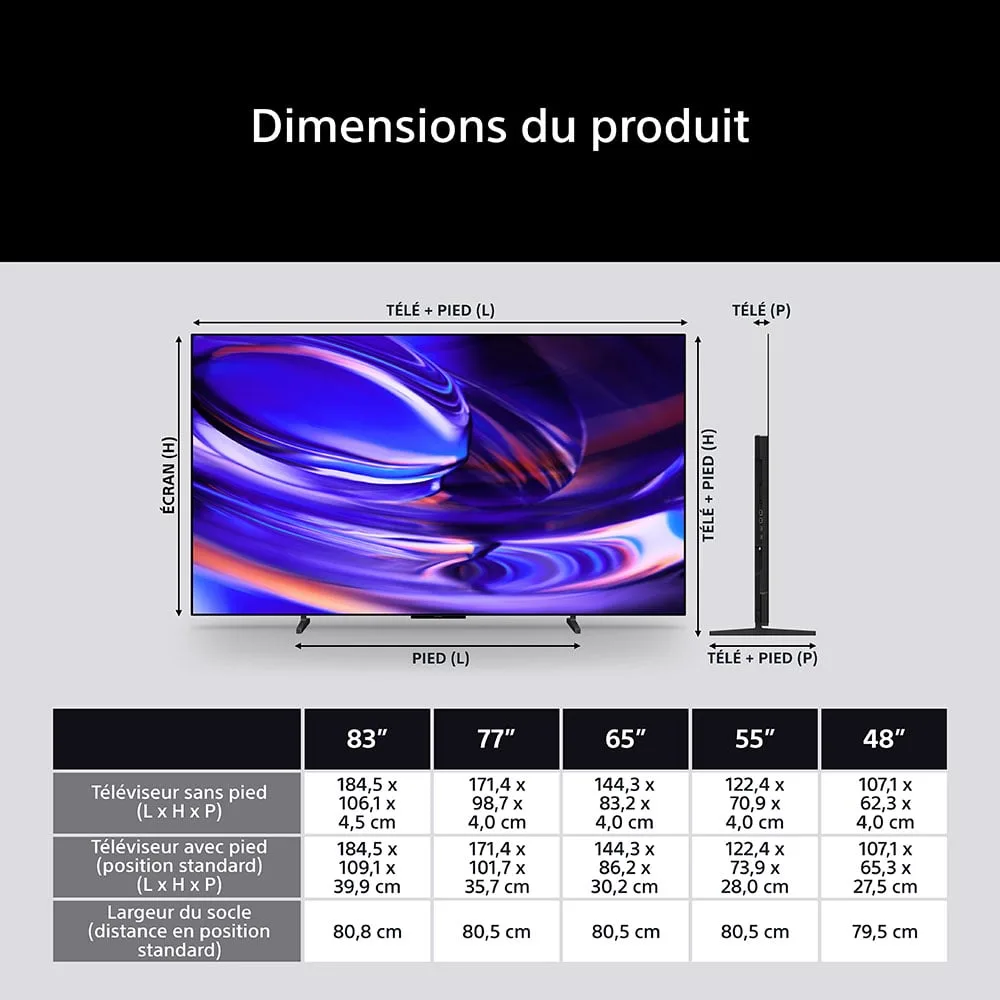 Sony Bravia 6 K48A65PB - 48" OLED 4K 120Hz Google TV Wifi Bluetooth HDR10 — vue 8