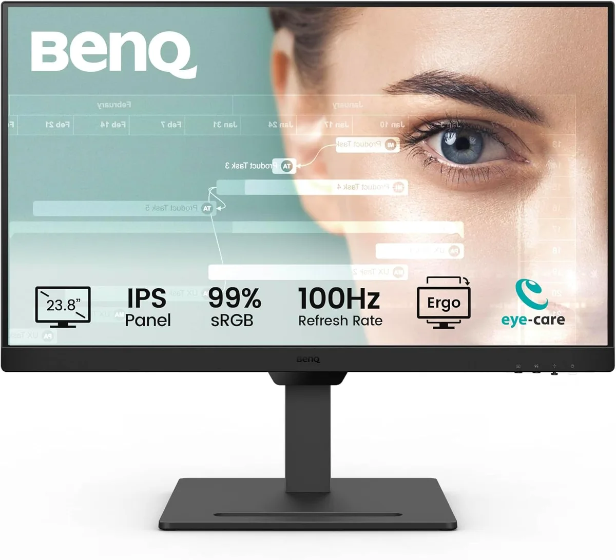 BenQ GW2490T - 23.8" FHD 100Hz IPS 5ms Pivot 99% sRGB — vue 1