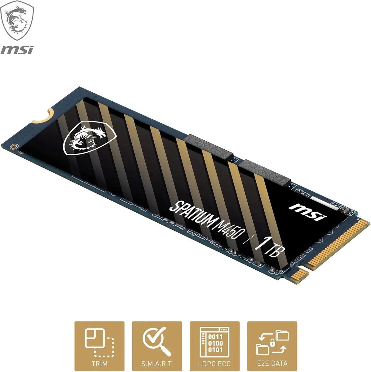 MSI 1To M.2 NVMe Gen4 - SPATIUM M450 V1, vue 2