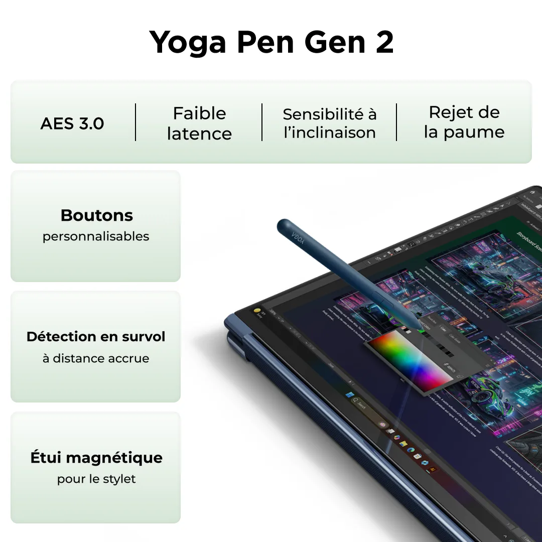 Lenovo Yoga 9 2-in-1 16N1X11 - 16" 2.8K OLED 120Hz RTX Spark N1X PRO 650 32Go 1To W11, vue 8
