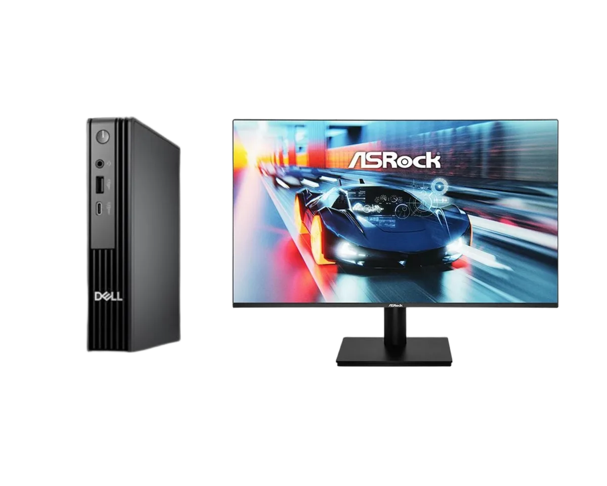 DELL Micro PC i5-14500T/16G/512G/W11P + 27" FHD 144Hz — vue 1