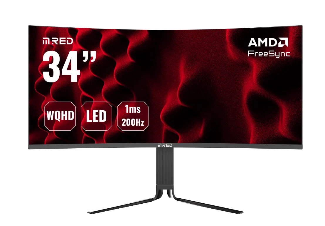 M.RED OptiSync 34 - 34" CURVE UWQHD 200Hz LED 1ms FreeSync Compatible G-Sync — vue 1