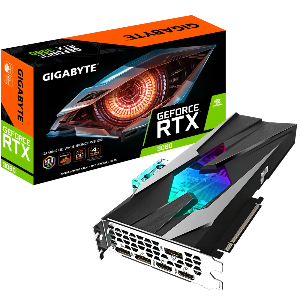 Gigabyte GeForce RTX 3080 GAMING OC WATERFORCE WB 10G LHR-Seconde Vie — vue 1